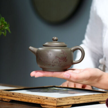 Yixing Zisha Teapot [Shuangyu Dezhong] (Qing Duan Ni – 240ml)