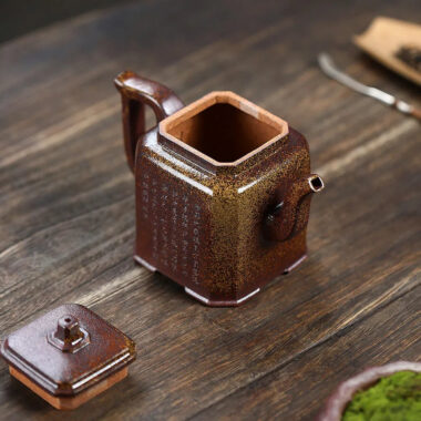 Yixing Zisha Teapot [Sifang Ji Yu] (High Temperature Duan Ni Fired – 340ml)