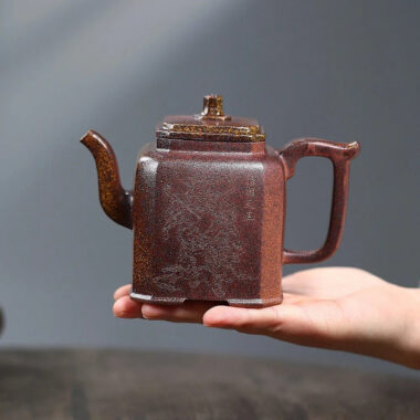 Yixing Zisha Teapot [Sifang Ji Yu] (High Temperature Duan Ni Fired – 340ml)