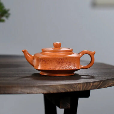 Yixing Zisha Teapot [Sifang Zhou Pan] (Hong Jiang Po Ni – 270ml)