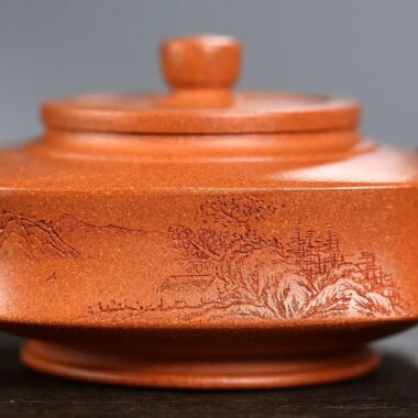 Yixing Zisha Teapot [Sifang Zhou Pan] (Hong Jiang Po Ni – 270ml)