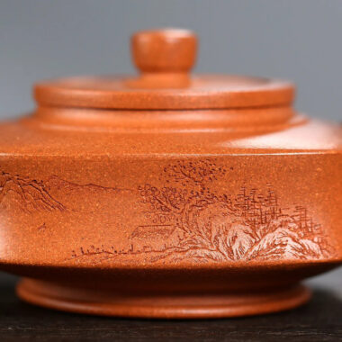 Yixing Zisha Teapot [Sifang Zhou Pan] (Hong Jiang Po Ni – 270ml)