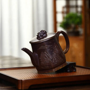 Yixing Zisha Teapot [Taihu Stone Fang Yuan] (Duan Ni Firewood Firing – 300ml)