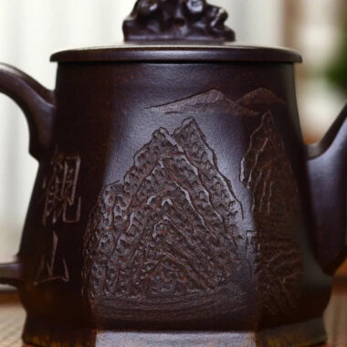 Yixing Zisha Teapot [Taihu Stone Fang Yuan] (Duan Ni Firewood Firing – 300ml)