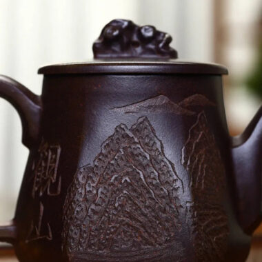 Yixing Zisha Teapot [Taihu Stone Fang Yuan] (Duan Ni Firewood Firing – 300ml)