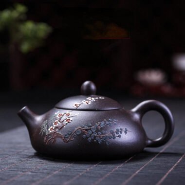 Yixing Zisha Teapot [Three Friends of Winter] (Hei Jin Sha – 160ml)