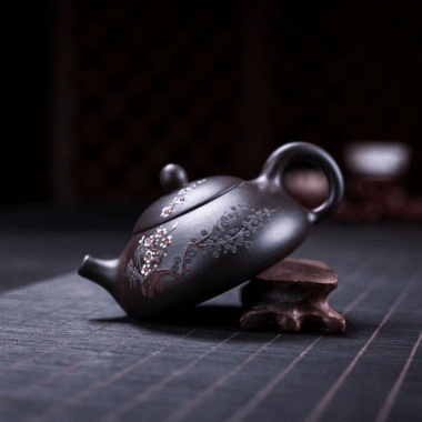Yixing Zisha Teapot [Three Friends of Winter] (Hei Jin Sha – 160ml)