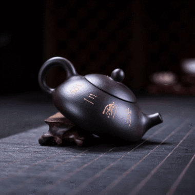 Yixing Zisha Teapot [Three Friends of Winter] (Hei Jin Sha – 160ml)