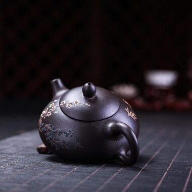 Yixing Zisha Teapot [Three Friends of Winter] (Hei Jin Sha – 160ml)