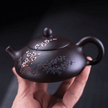 Yixing Zisha Teapot [Three Friends of Winter] (Hei Jin Sha – 160ml)