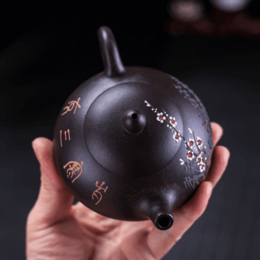 Yixing Zisha Teapot [Three Friends of Winter] (Hei Jin Sha – 160ml)