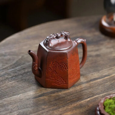 Yixing Zisha Teapot [Twin Dragon Ball] (High Temperature Duan Ni Fired – 340ml)