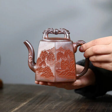 Yixing Zisha Teapot [Twin Dragon Ball] (High Temperature Duan Ni Fired – 340ml)