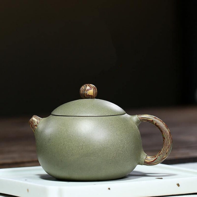 Yixing Zisha Teapot [Xishi Pot] (Douqing Sha/Jiao Ni – 190ml)