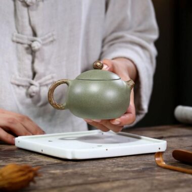 Yixing Zisha Teapot [Xishi Pot] (Douqing Sha/Jiao Ni – 190ml)