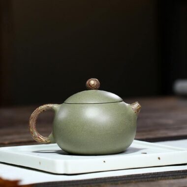 Yixing Zisha Teapot [Xishi Pot] (Douqing Sha/Jiao Ni – 190ml)