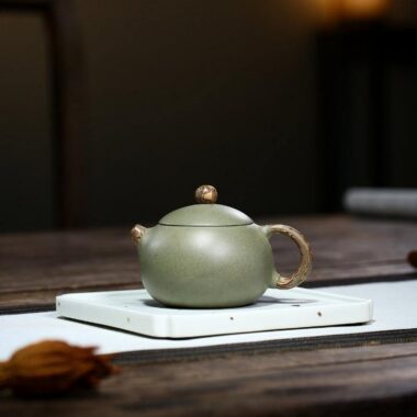 Yixing Zisha Teapot [Xishi Pot] (Douqing Sha/Jiao Ni – 190ml)