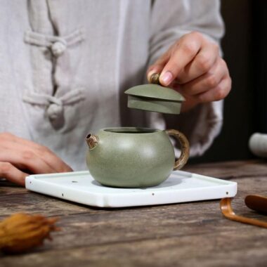 Yixing Zisha Teapot [Xishi Pot] (Douqing Sha/Jiao Ni – 190ml)