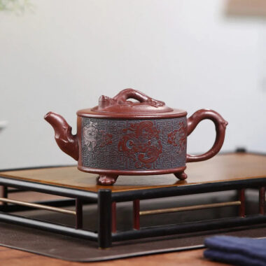 Yixing Zisha Teapot [Yu Hai You Long] (Di Cao Qing – 280ml)