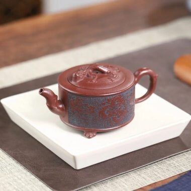 Yixing Zisha Teapot [Yu Hai You Long] (Di Cao Qing – 280ml)