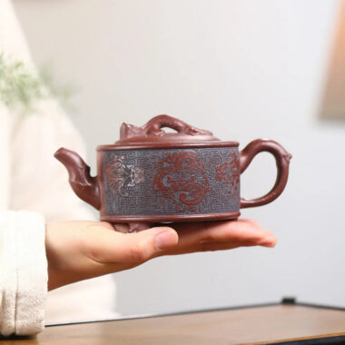 Yixing Zisha Teapot [Yu Hai You Long] (Di Cao Qing – 280ml)