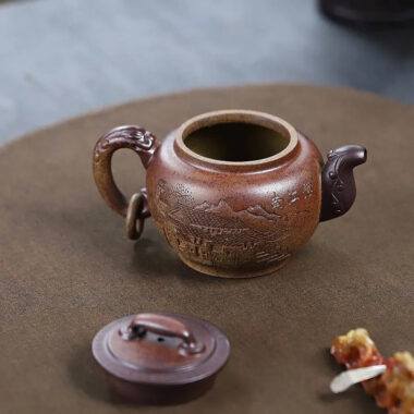 Yixing Zisha Teapot [Yu Huan] (Duan Ni Firewood Firing – 260ml)