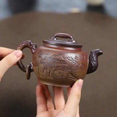 Yixing Zisha Teapot [Yu Huan] (Duan Ni Firewood Firing – 260ml)