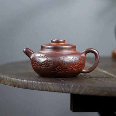Yixing Zisha Teapot [Yuan Zhu Guan Shan] (High Temperature Duan Ni – 290ml)