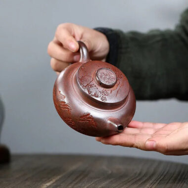 Yixing Zisha Teapot [Yuan Zhu Guan Shan] (High Temperature Duan Ni – 290ml)