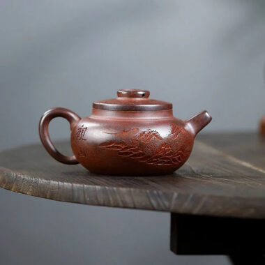 Yixing Zisha Teapot [Yuan Zhu Guan Shan] (High Temperature Duan Ni – 290ml)