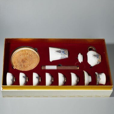 Ceramic Gold Wire Enamel [Haiyan Jiangya] Kungfu Tea Set