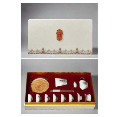 Ceramic Gold Wire Enamel [Haiyan Jiangya] Kungfu Tea Set