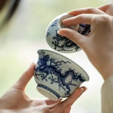 Ceramic [Qinghua Dragon] Sancai Gaiwan 200ml