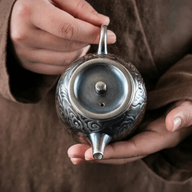 Colorful Antique Gilt Silver Ceramic Teapot 210ml