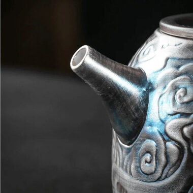 Colorful Antique Gilt Silver Ceramic Teapot 210ml