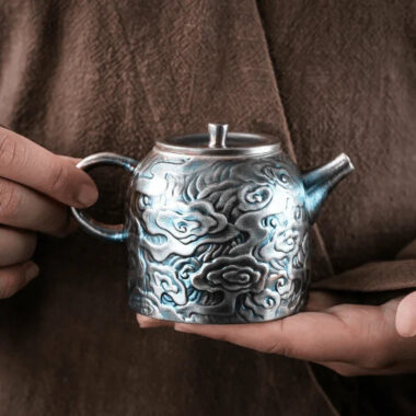 Colorful Antique Gilt Silver Ceramic Teapot 210ml