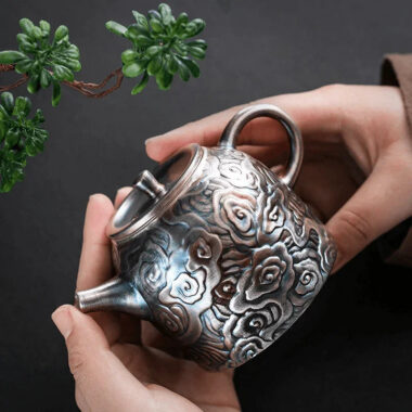 Colorful Antique Gilt Silver Ceramic Teapot 210ml