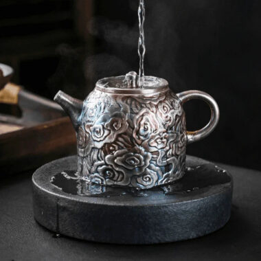 Colorful Antique Gilt Silver Ceramic Teapot 210ml