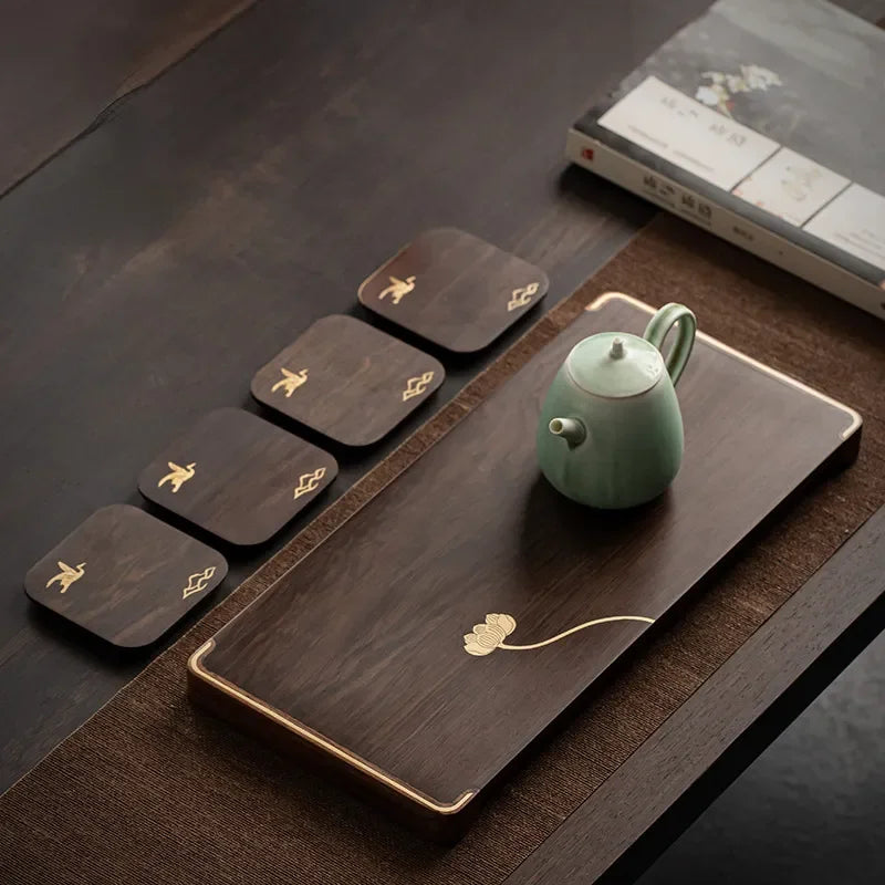 Ebony Copper Frame Tea Tray