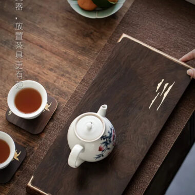 Ebony Copper Frame Tea Tray