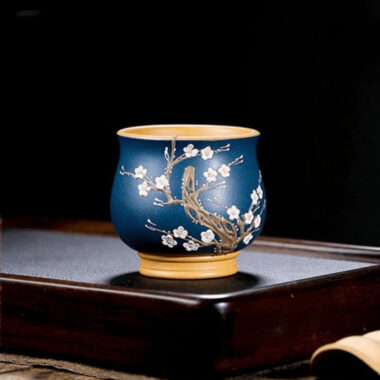 Full Handmade Yixing Zisha Master Tea Cup Gift Set [Flowers Bloom]