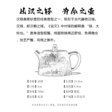 Full Handmade Yixing Zisha Shanshui Color Painted Teapot [Han Duo] (Lao Zi Ni – 310ml)