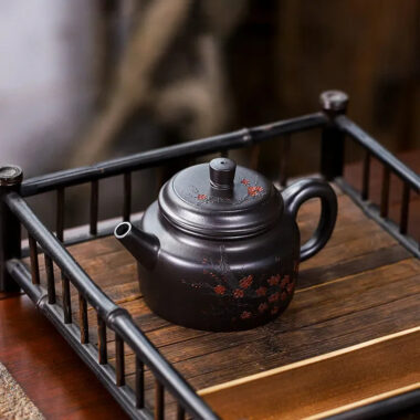 Full Handmade Yixing Zisha Teapot [An Xiang] 1 Pot 5 Cups Set (Shi Huang – 280ml)