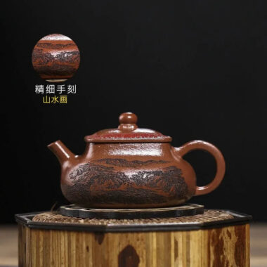 Full Handmade Yixing Zisha Teapot [Bai Fu Ju Zhen] (Hong Jiang Po Ni – 150ml)
