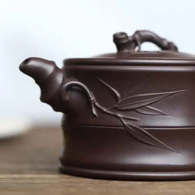 Full Handmade Yixing Zisha Teapot [Bamboo Pot] (Zi Ni – 260ml)