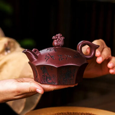 Full Handmade Yixing Zisha Teapot [Baxian Lun Cha] (Zi Xue Sha – 300ml)