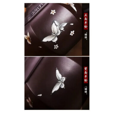 Full Handmade Yixing Zisha Teapot [Butterfly Xishi] (Zi Jia Ni – 420ml)