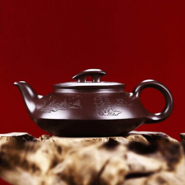 Full Handmade Yixing Zisha Teapot [Cheng Feng Po Lang] 1 Pot 5 Cups Set (Lao Zi Ni – 320ml)