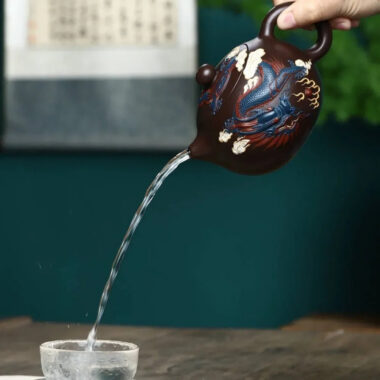 Full Handmade Yixing Zisha Teapot [Dragon Xishi Pot] (Lao Zi Ni – 420ml)