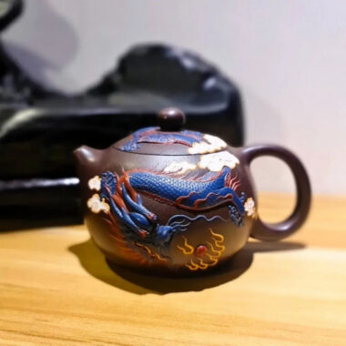 Full Handmade Yixing Zisha Teapot [Dragon Xishi Pot] (Lao Zi Ni – 420ml)